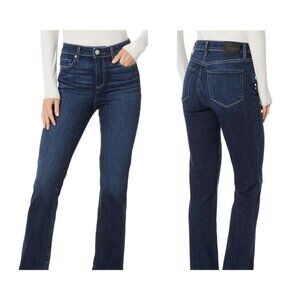 PAIGE "Cindy Shipwreck" Hi-Rise Straight Distressed Washed Dark Blue Women 33/XL